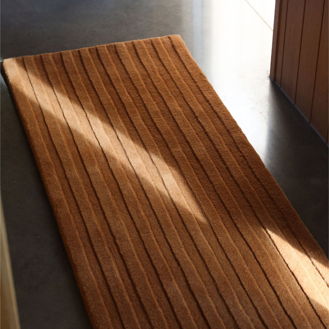 MAISON DEUX Solid Stripe Runner, Terra, 160x55cm