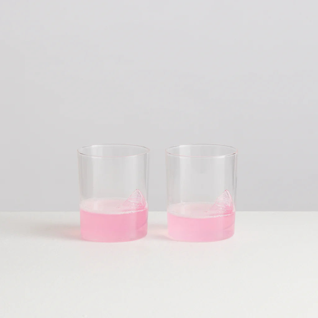 MAISON BALZAC Grapefruit Gobelets, Clear/Pink (Set of 2)