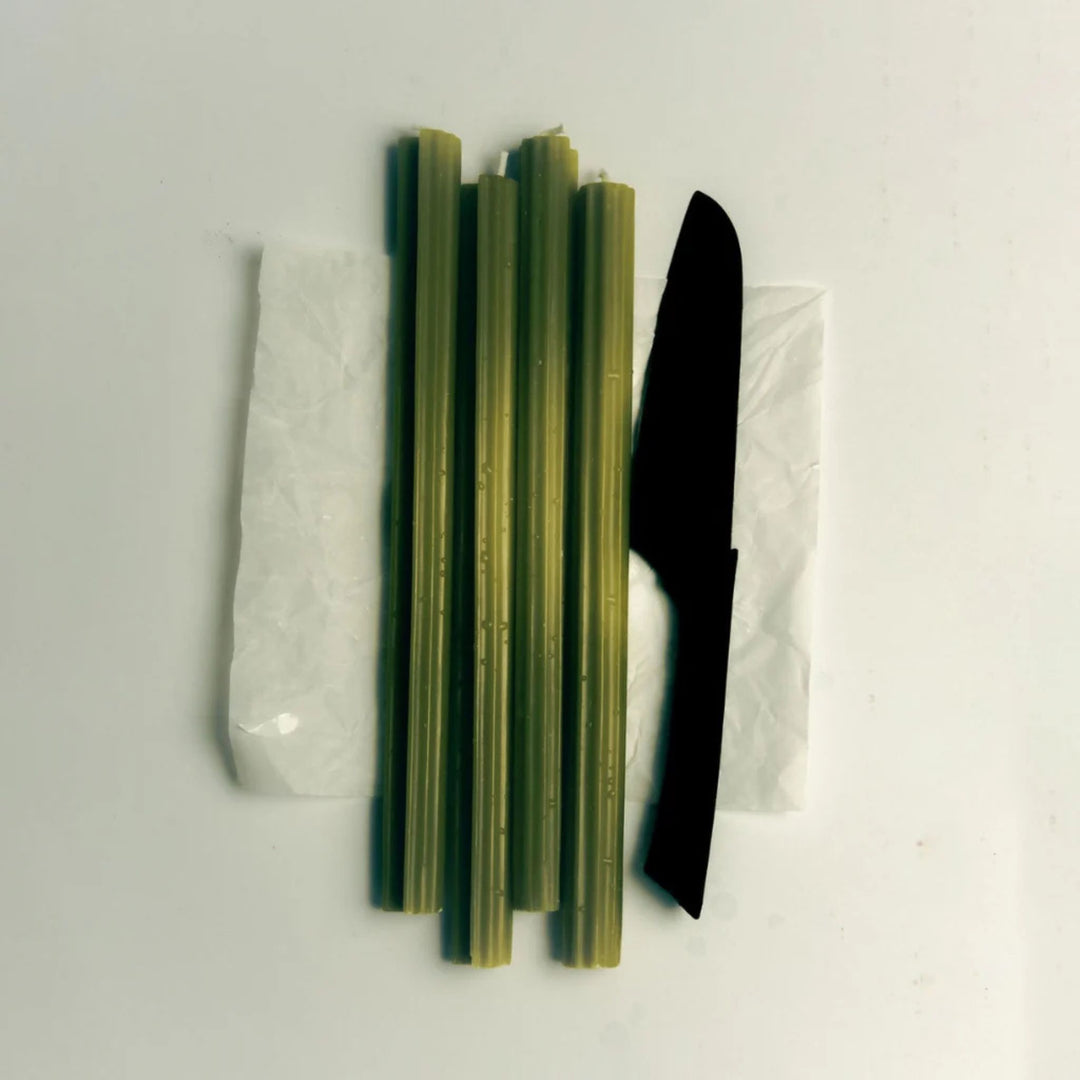 MAISON BALZAC Celery Stick Chandelles, Pistachio Green (Set of 4)