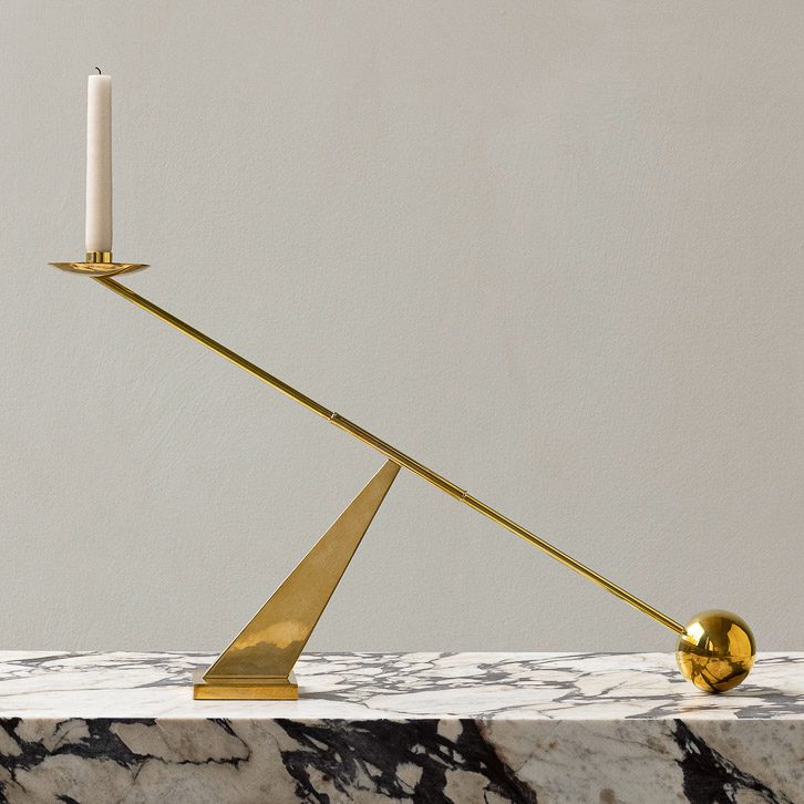 AUDO CPH Interconnect Candle Holder, W70cm, Polished Brass