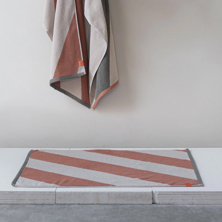 METTE DITMER Diagonal Bath Mat, 50x80cm, Brick