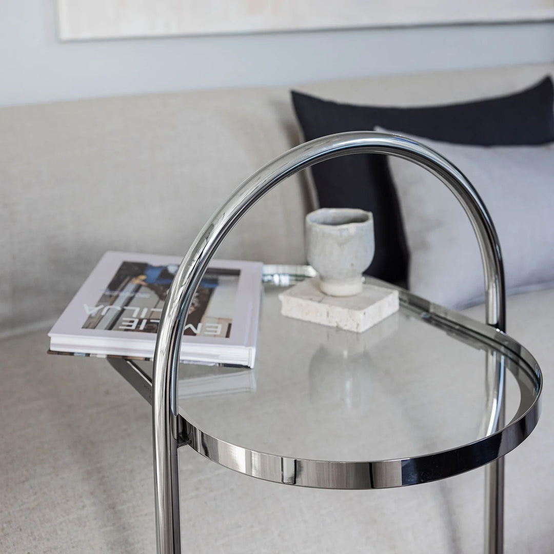 METTE DITMER Moves Side Table, L51 x W34.5 x H76.5 cm, Chrome