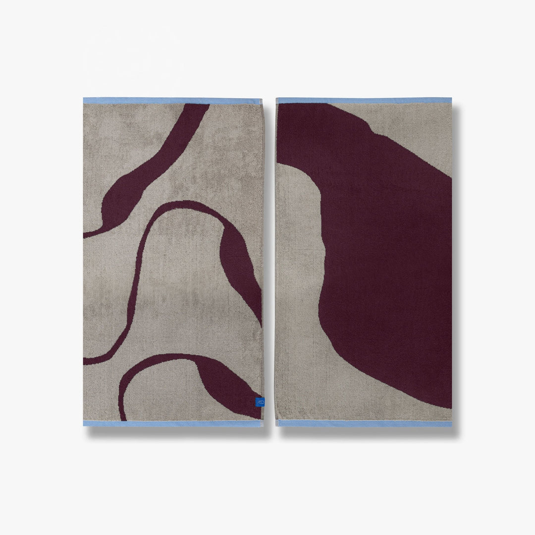 METTE DITMER Nova Arte Hand Towel, 40x55cm, Wine/Sand (Set of 2)