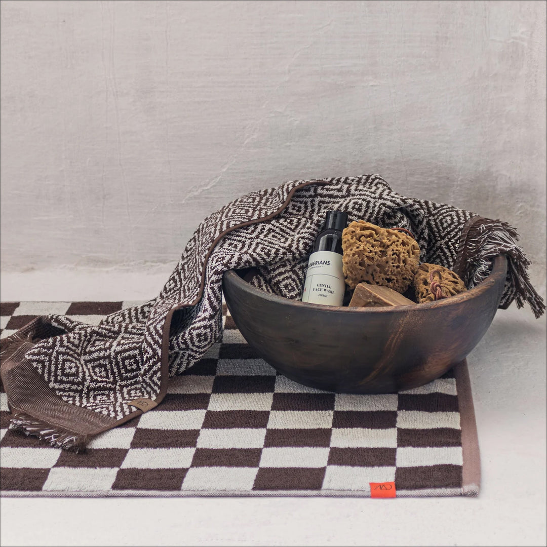 METTE DITMER Retro Bath Mat, Organic Cotton, 50x80cm, Chocolate