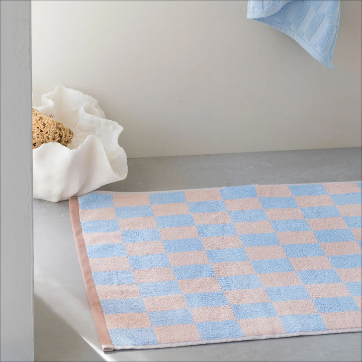 METTE DITMER Retro Bath Mat, Organic Cotton, 50x80 cm, Light Blue