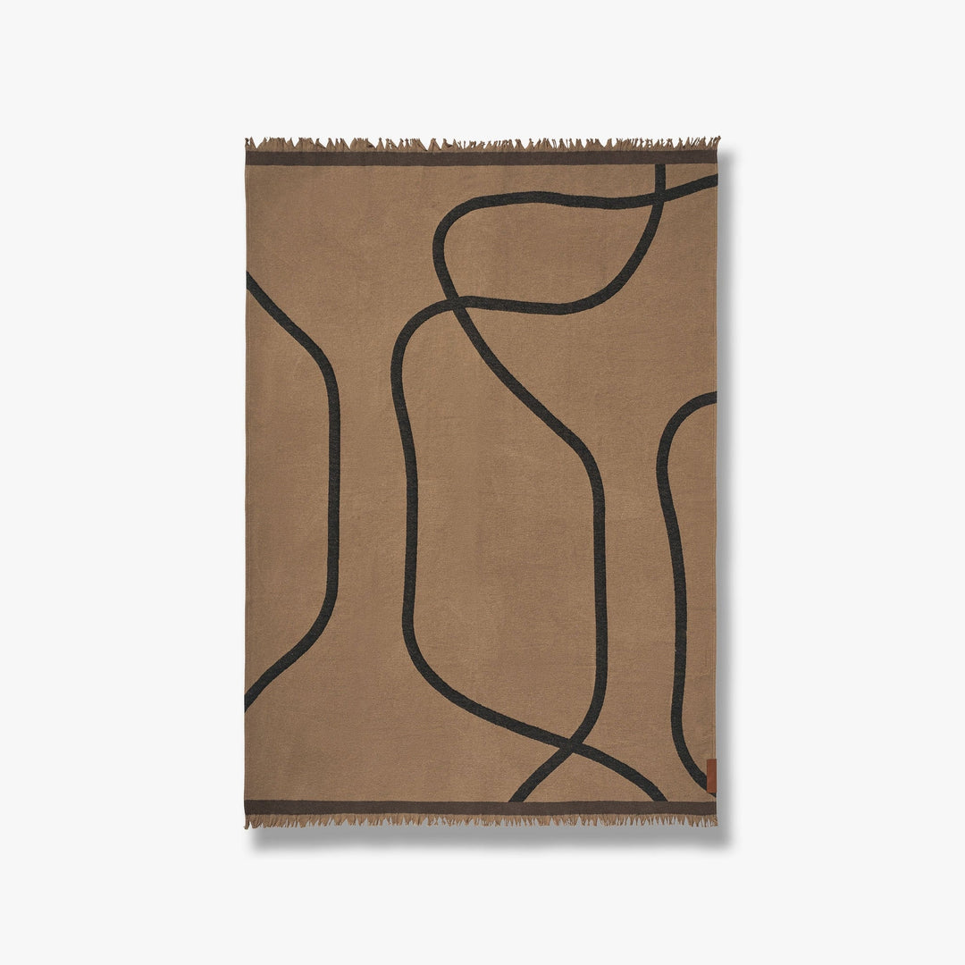 METTE DITMER Shadow Throw, L175 x W130 cm, Latte/Black