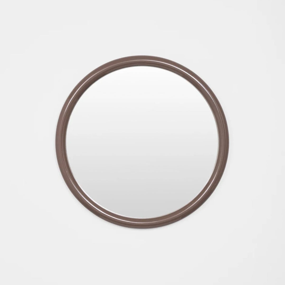 MIDDLE OF NOWHERE Gertrude Round Gloss Mirror, 80cm, Cocoa