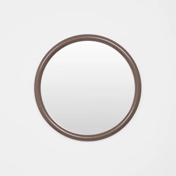 MIDDLE OF NOWHERE Gertrude Round Gloss Mirror, 80cm, Cocoa