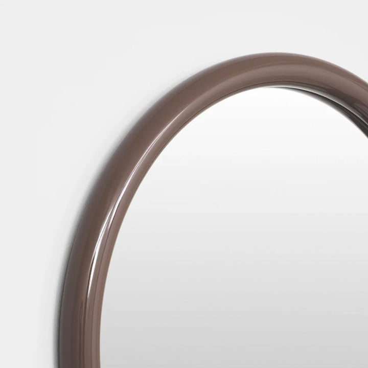 MIDDLE OF NOWHERE Gertrude Round Gloss Mirror, 80cm, Cocoa