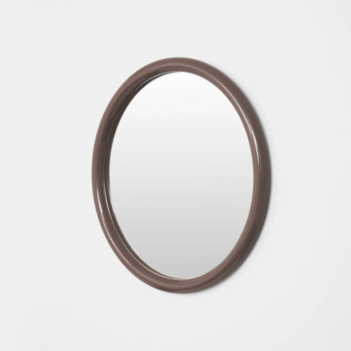 MIDDLE OF NOWHERE Gertrude Round Gloss Mirror, 80cm, Cocoa
