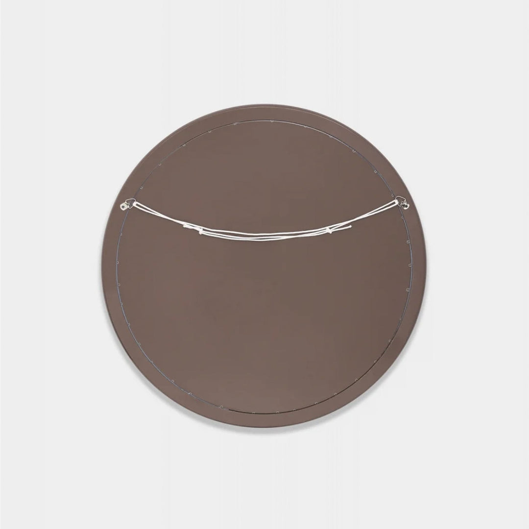 MIDDLE OF NOWHERE Gertrude Round Gloss Mirror, 80cm, Cocoa