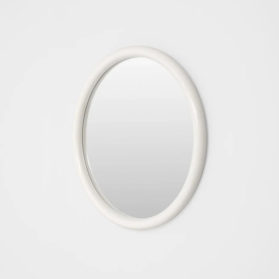 MIDDLE OF NOWHERE Gertrude Round Gloss Mirror, 80cm, Cotton