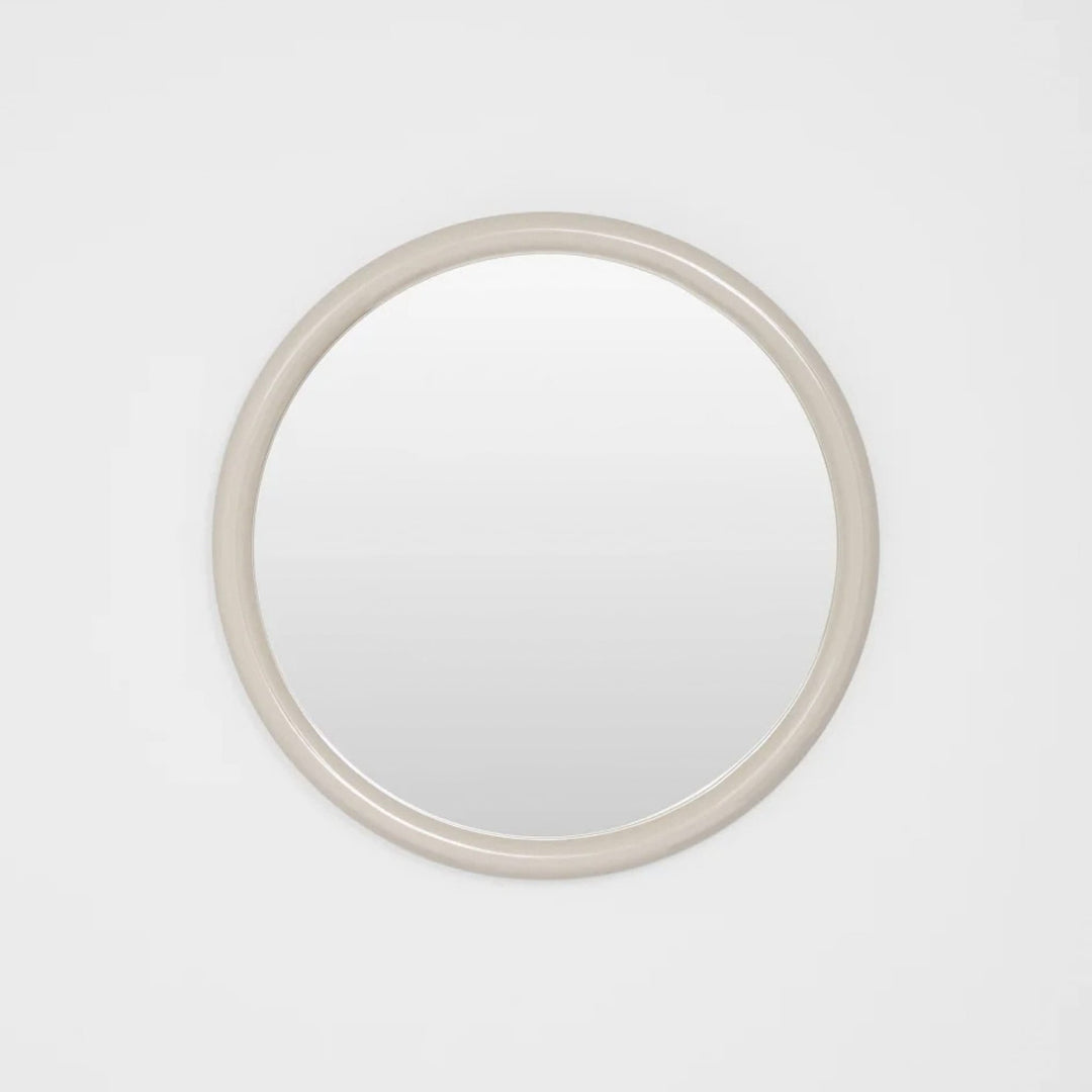 MIDDLE OF NOWHERE Gertrude Round Gloss Mirror, 80cm, Sand