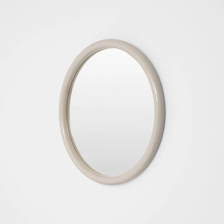 MIDDLE OF NOWHERE Gertrude Round Gloss Mirror, 80cm, Sand