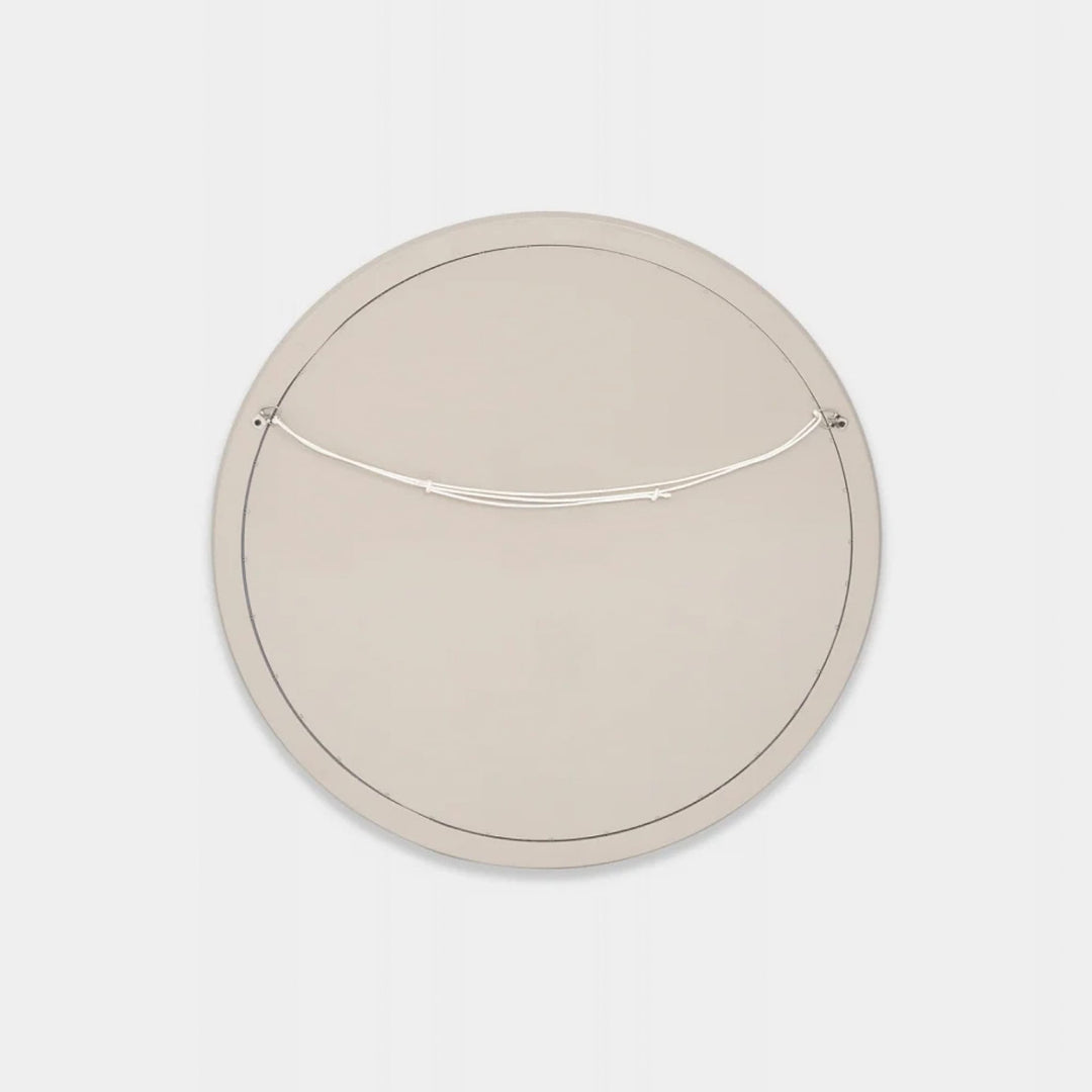 MIDDLE OF NOWHERE Gertrude Round Gloss Mirror, 80cm, Sand