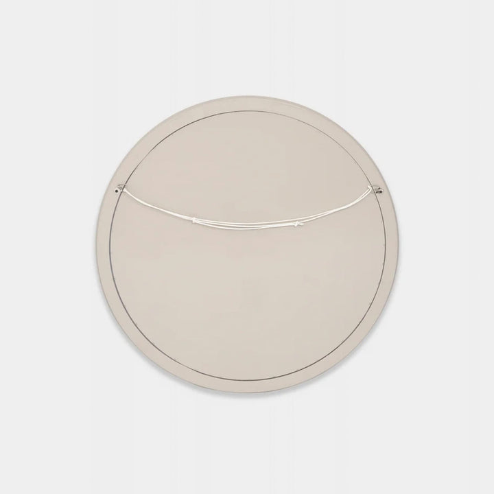 MIDDLE OF NOWHERE Gertrude Round Gloss Mirror, 80cm, Sand