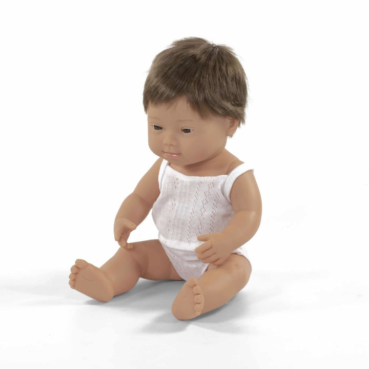 MINILAND Baby Doll Caucasian Boy with Down Syndrome 38cm