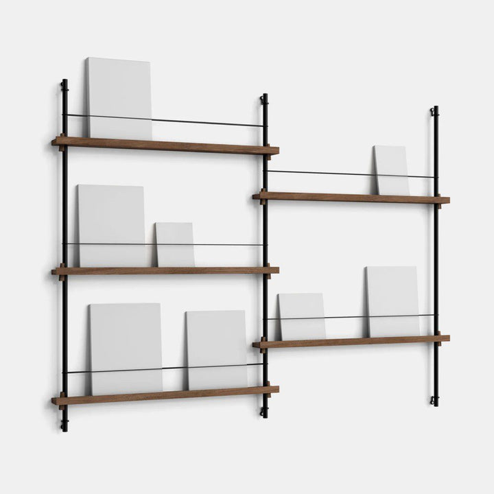 PRE-ORDER | MOEBE Magazine Shelving, MS.115.2, Smoked Oak/Black