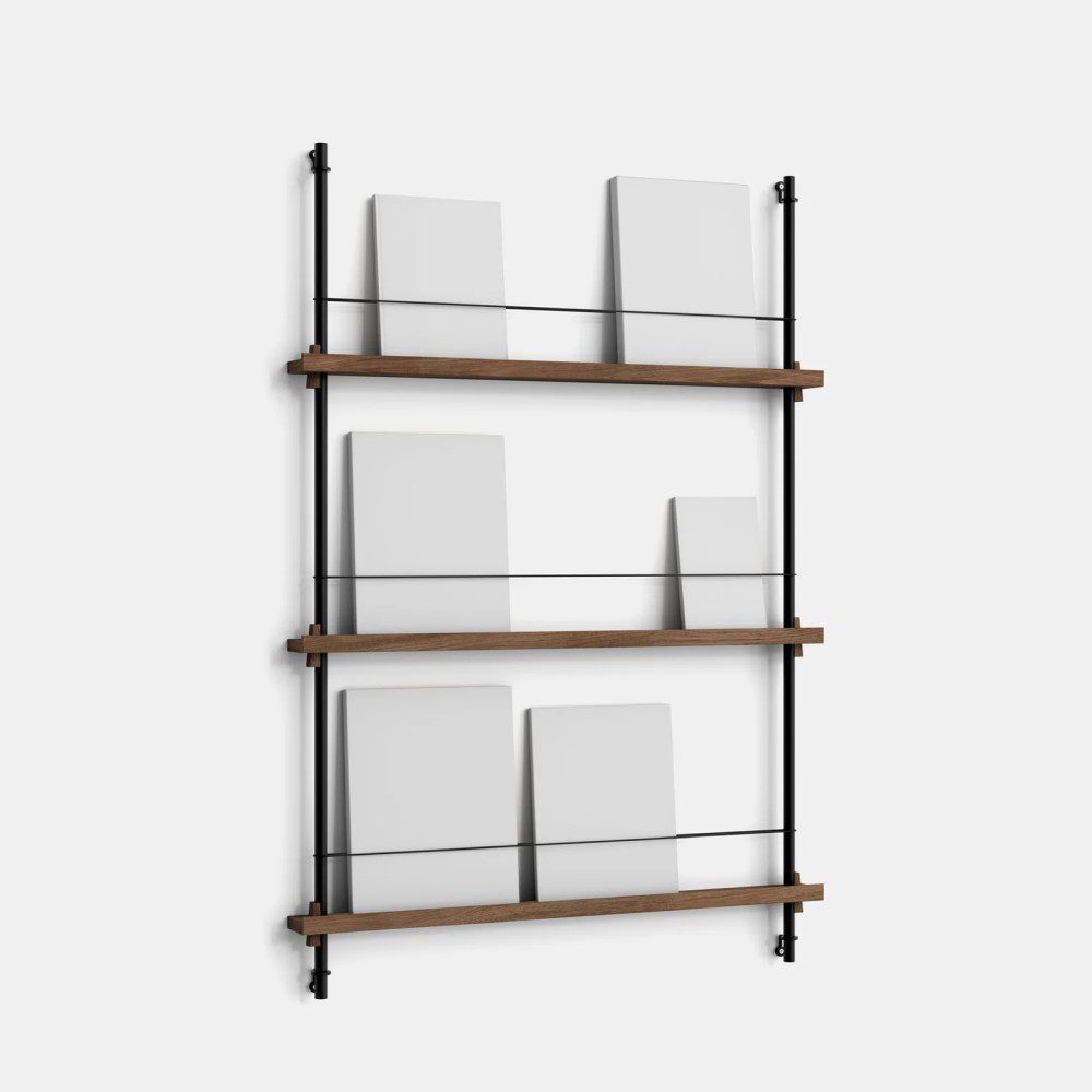 PRE-ORDER │ MOEBE Magazine Shelving, MS.115.1, Smoked Oak/Black