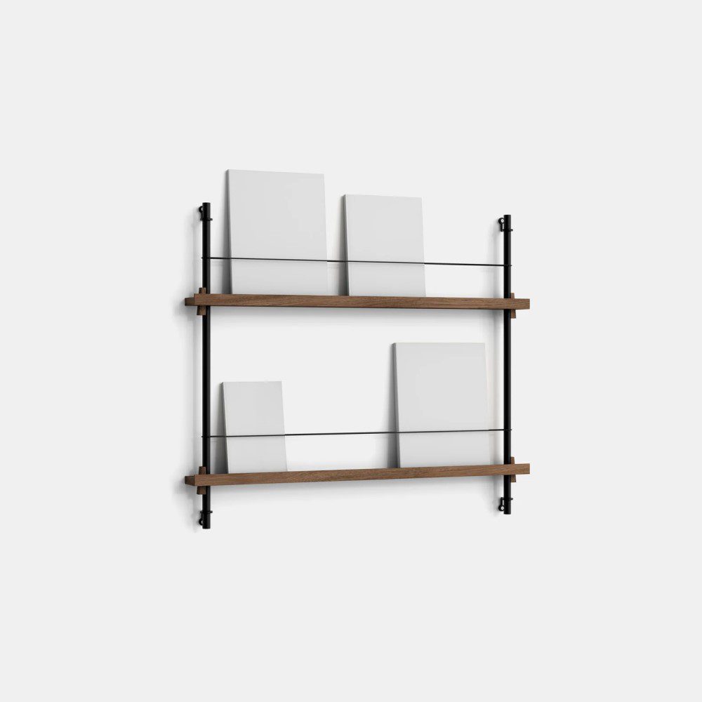 PRE-ORDER | MOEBE Magazine Shelving, MS.65.1, Smoked Oak/Black