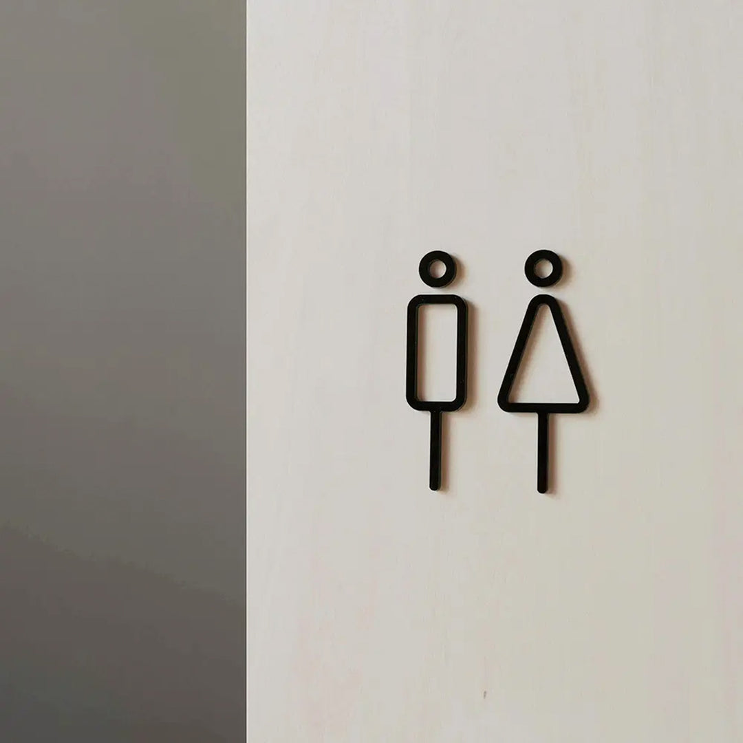 MOHEIM Restroom Sign, Black (Set of 2)