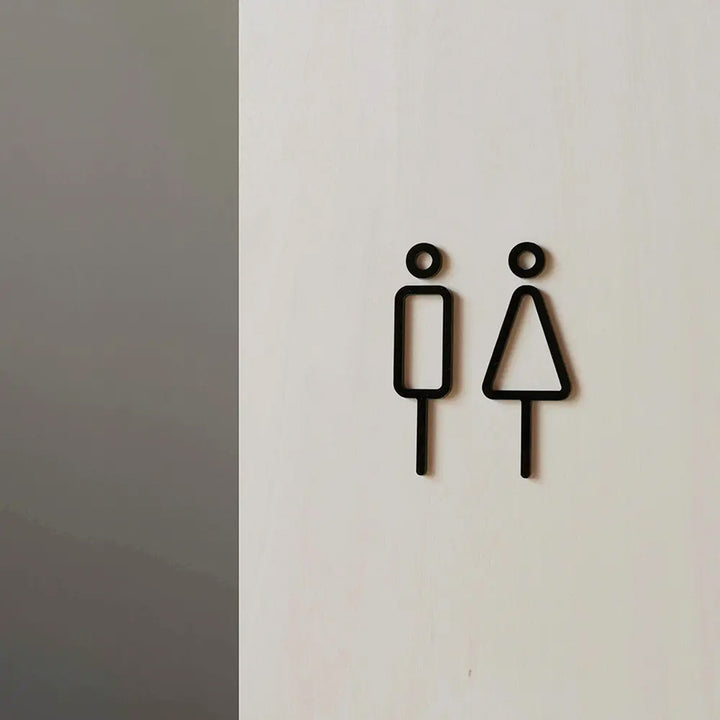 MOHEIM Restroom Sign, Black (Set of 2)