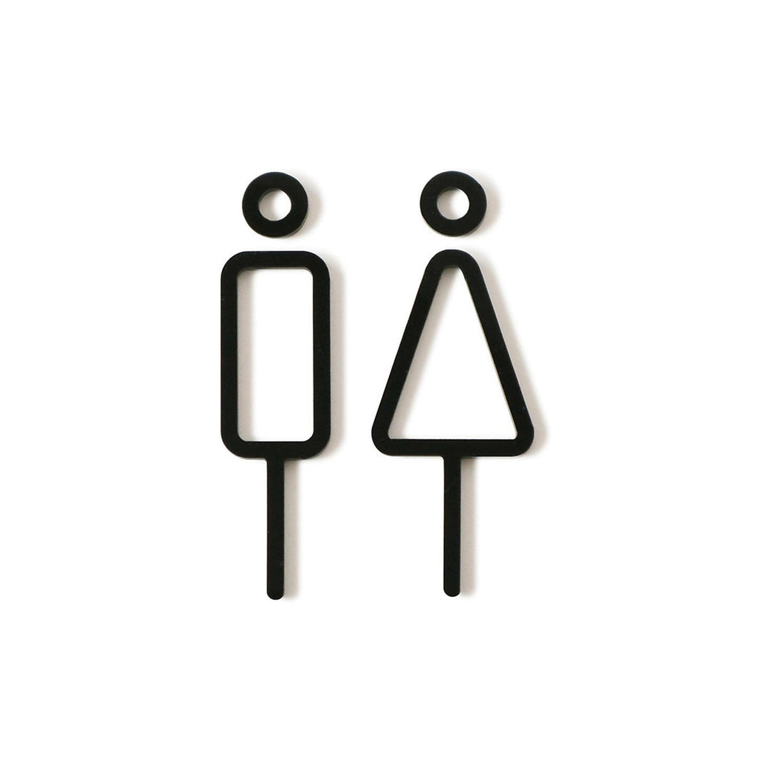 MOHEIM Restroom Sign, Black (Set of 2)
