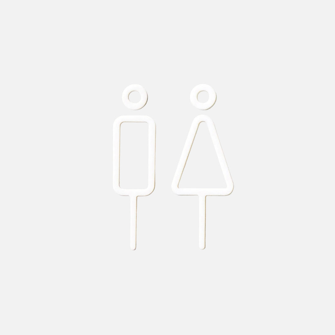 MOHEIM Restroom Sign, White (Set of 2)