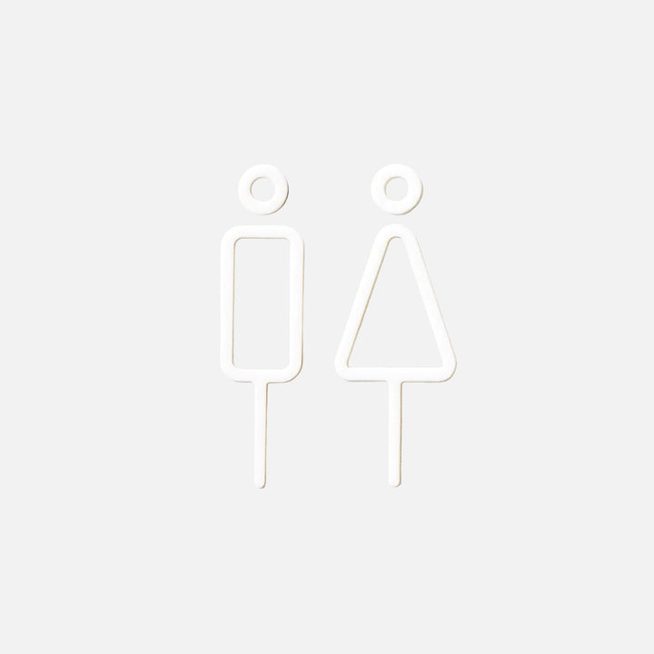 MOHEIM Restroom Sign, White (Set of 2)