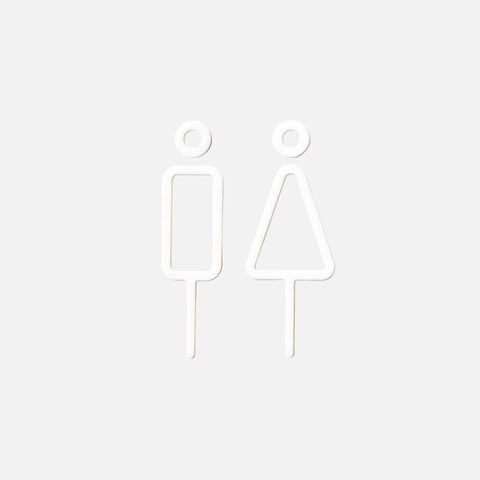 MOHEIM Restroom Sign, White (Set of 2)