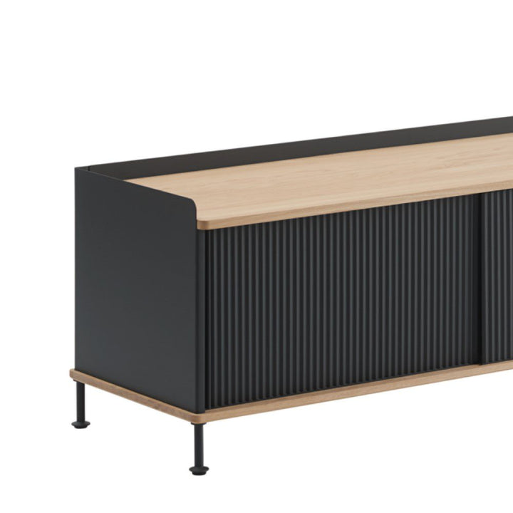 PRE-ORDER | MUUTO Enfold Sideboard (L) 186 x (W) 45 x (H) 48 cm, Oak/Anthracite Black