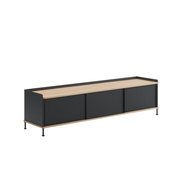 PRE-ORDER | MUUTO Enfold Sideboard (L) 186 x (W) 45 x (H) 48 cm, Oak/Anthracite Black