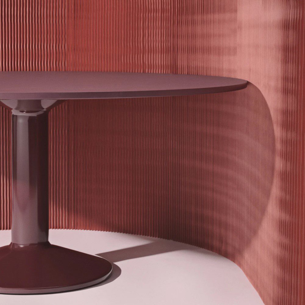 PRE-ORDER | MUUTO Midst Table, Dark Red Linoleum/Dark Red - 2 Sizes