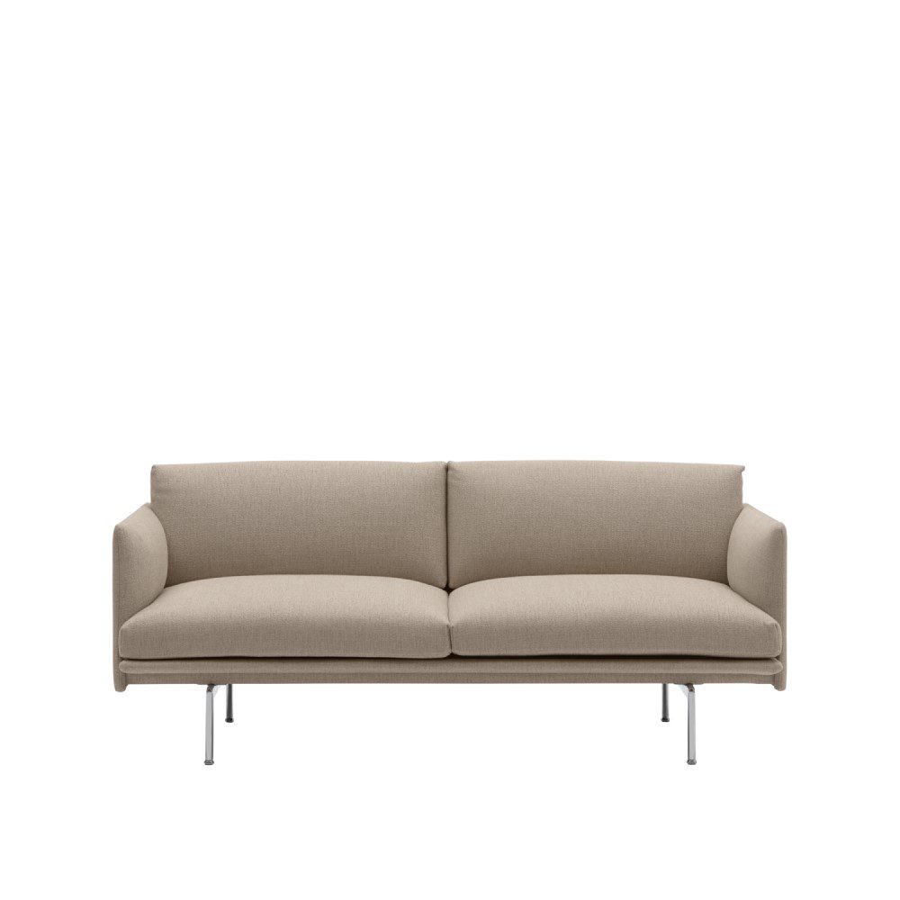 PRE-ORDER │ MUUTO Outline Sofa, 2-Seater, Polished Aluminum/Ecriture 240