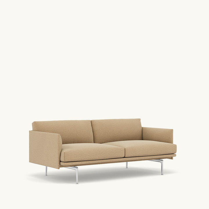 PRE-ORDER │ MUUTO Outline Sofa, 2-Seater, Polished Aluminum/Ecriture 240