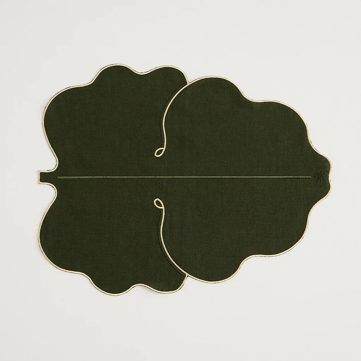 MAISON BALZAC Fig Leaf Placemats, Olive/Ivory (Set of 2)