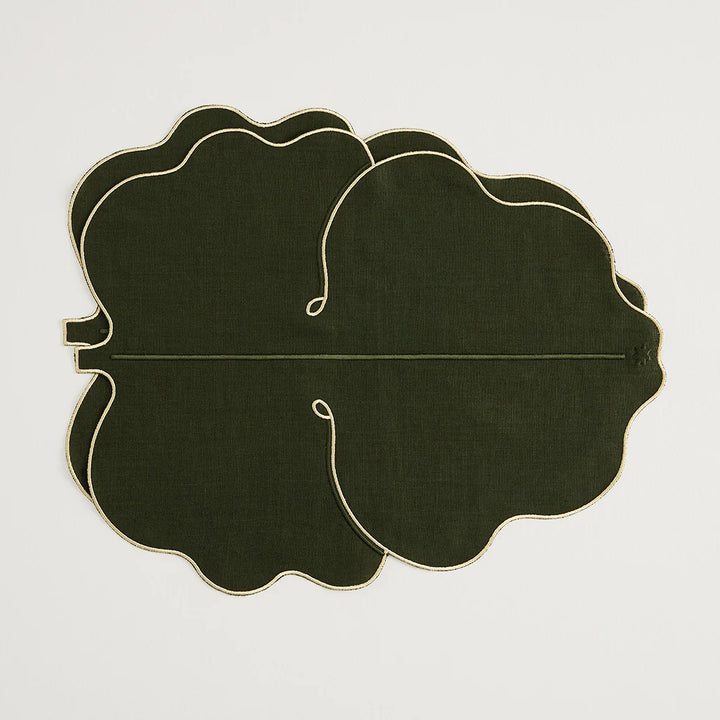 MAISON BALZAC Fig Leaf Placemats, Olive/Ivory (Set of 2)