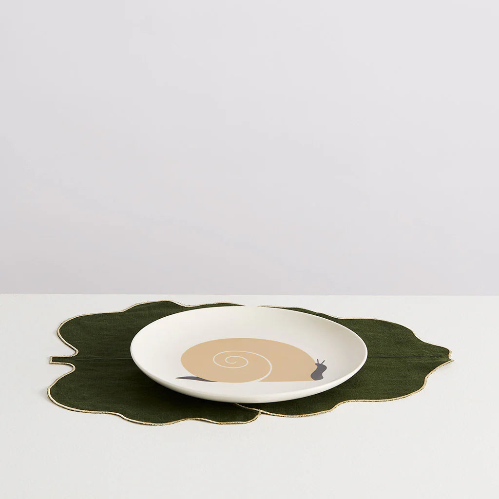 MAISON BALZAC Fig Leaf Placemats, Olive/Ivory (Set of 2)