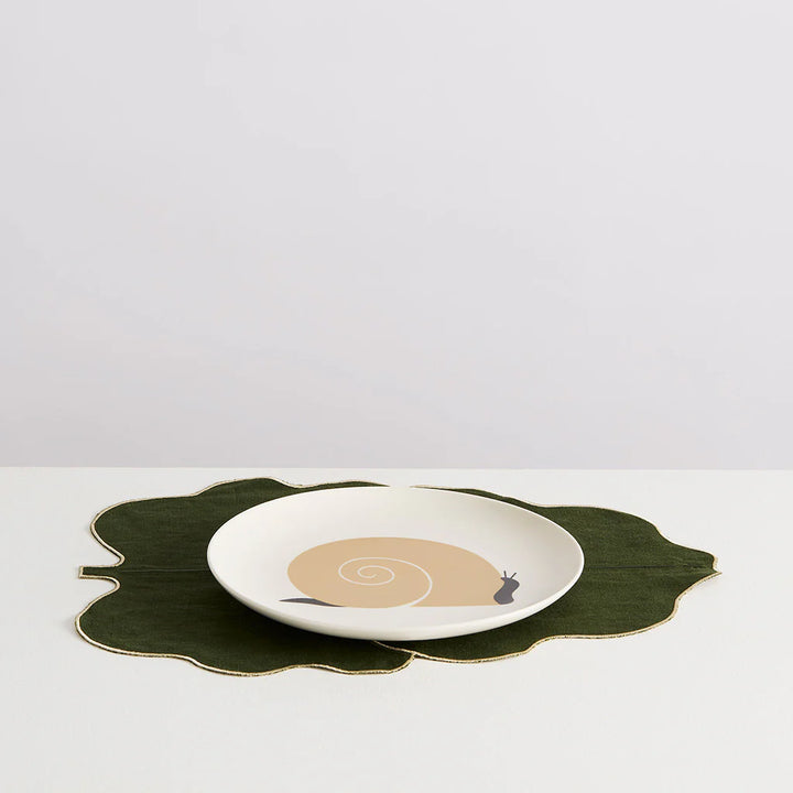 MAISON BALZAC Fig Leaf Placemats, Olive/Ivory (Set of 2)