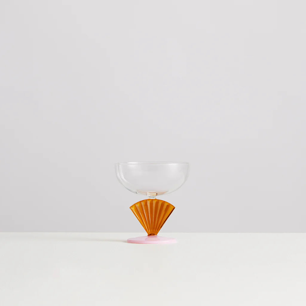 MAISON BALZAC Gelato Coupe/Dessert Bowl, Opaque Pink/Amber/Clear