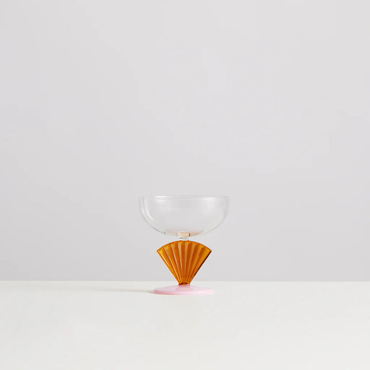 MAISON BALZAC Gelato Coupe/Dessert Bowl, Opaque Pink/Amber/Clear