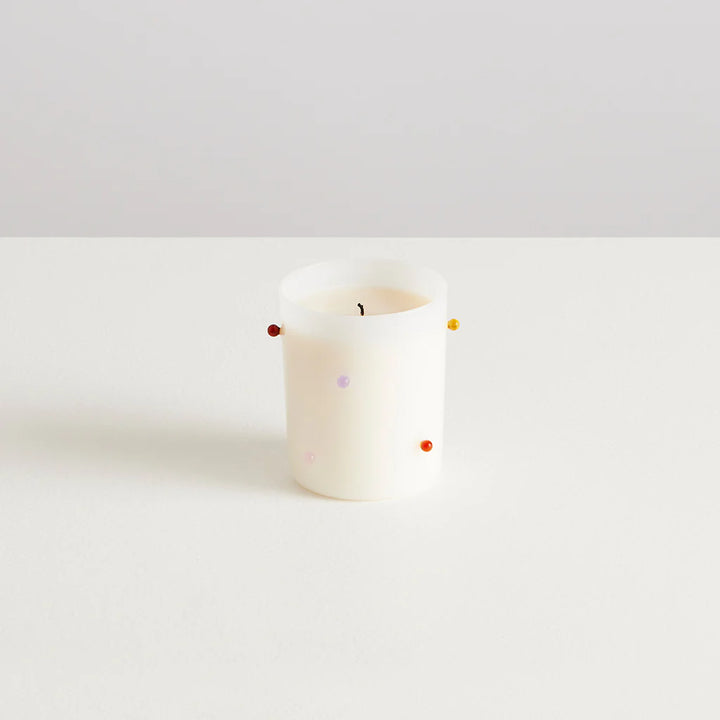 MAISON BALZAC La Pomponette Candle, Le Rouge, White/Summer Multi