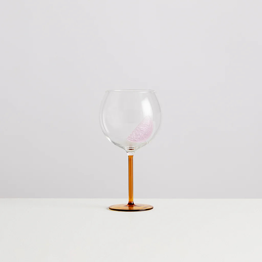 MAISON BALZAC Le Spritz Glass, Clear/Miel/Pink