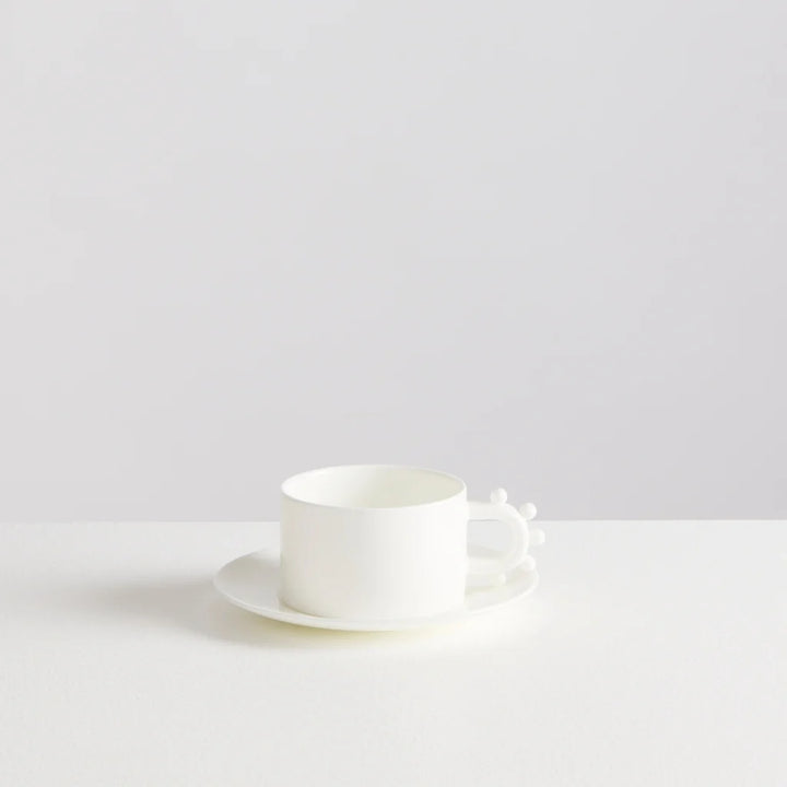 MAISON BALZAC Pomponette Teacup & Saucer, Bone