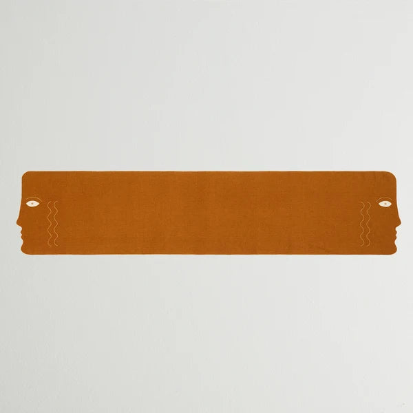 MAISON BALZAC Tête À Tête Table Runner, Caramel/Ivory