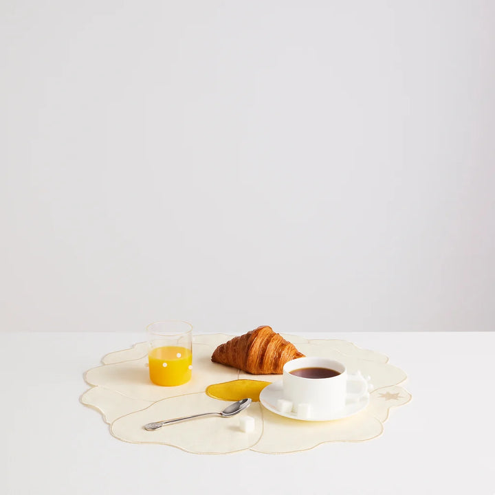 MAISON BALZAC Pomponette Teacup & Saucer, Bone