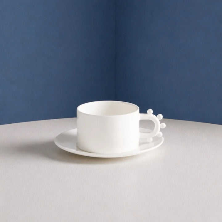 MAISON BALZAC Pomponette Teacup & Saucer, Bone