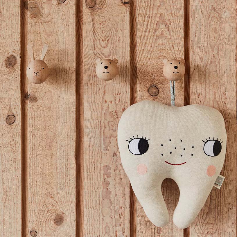 OYOY Mini Wall Hook, Bear Wood