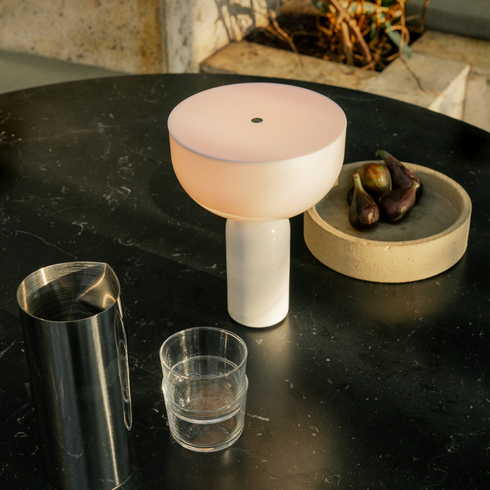 NEW WORKS Kizu Portable Table Lamp, White Marble