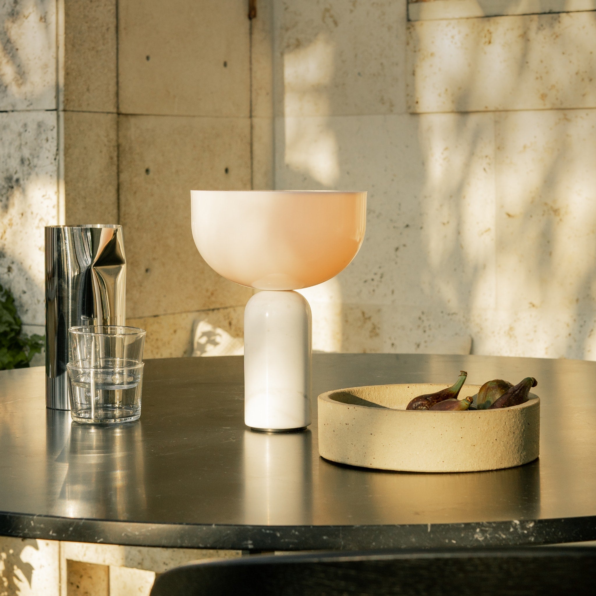 NEW WORKS Kizu Portable Table Lamp, White Marble